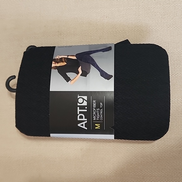 3‎ Pair APT.9 Control Top Tights Size Medium Black, Gray - Picture 5 of 9